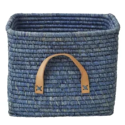 Basket with Leather Handles, Mint