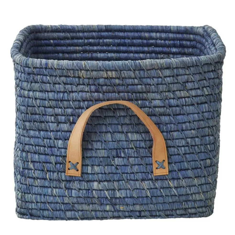 Basket with Leather Handles, Mint