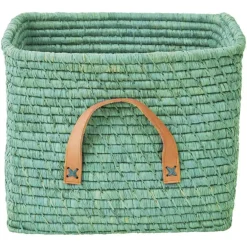Basket with Leather Handles, Mint