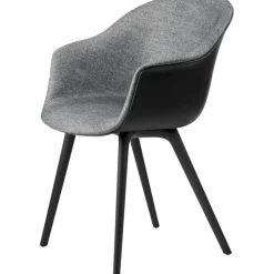 Bat Dining Chair Upholstered Front / Plastic Base, Plain 0023