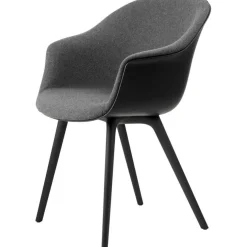 Bat Dining Chair Upholstered Front / Plastic Base, Plain 0023