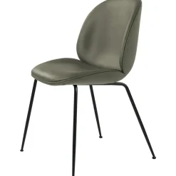 Beetle Chair Upholstered Black Base / Velvet, Rusty Red