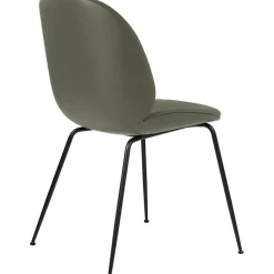 Beetle Chair Upholstered Black Base / Velvet, Rusty Red