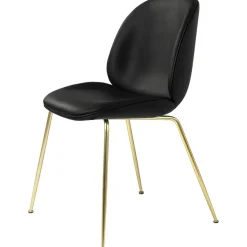 Beetle Chair Upholstered Brass Base/ Velvet, Rusty Red