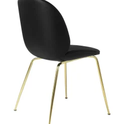 Beetle Chair Upholstered Brass Base/ Velvet, Rusty Red