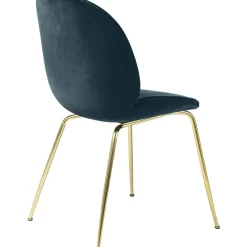 Beetle Chair Upholstered Brass Base/ Velvet, Rusty Red