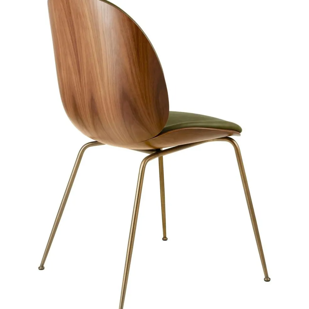 Beetle 3D Veneer Chair Walnut/Brass, Soft Leather Army