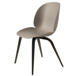 Beetle Dining Chair Unupholstered, Wood Base Smoked Oak, Black