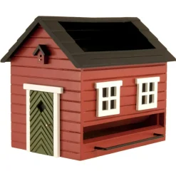 Bird Feeder With Bath, Red House