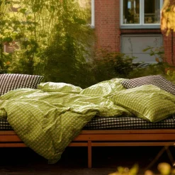 Bæk & Bølge Pillowcase 60x63 cm, Green/Pale Pink