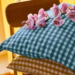 Bæk & Bølge Pillowcase 60x63 cm, Green/Pale Pink