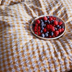 Bæk&Bølge Bed Set 220x220 + 50x60 cm, Sand / Light Blue