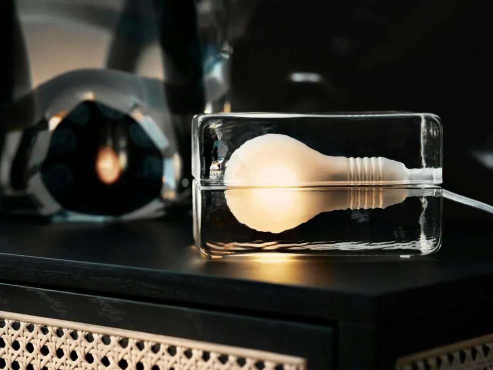 Block Lamp, Black Cable