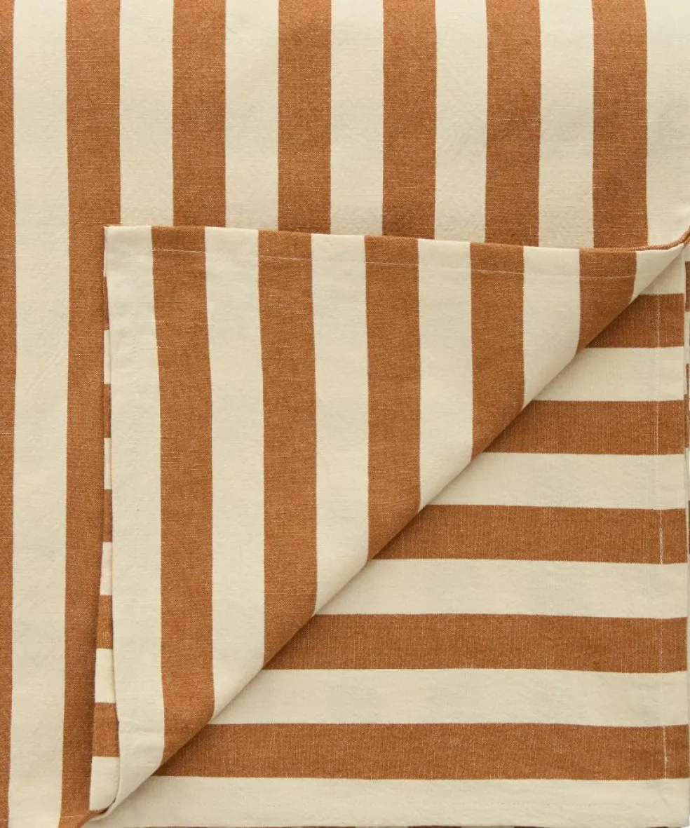 Block Stripe Tablecloth 140x240 cm, Brown