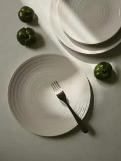 Blond Plate Stripes 28 cm, White