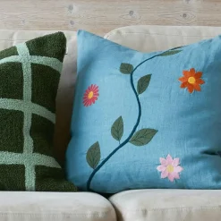 Bloom Cushion Cover 50x50 cm, Sky Blue