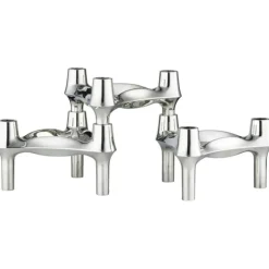 BMF Candle Holder 3-pack, Brushed Chrome