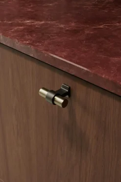 Bond T Knob, Brushed Brass / Antique Brown