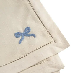 Bow Cotton Napkin 45x45 cm, Blue