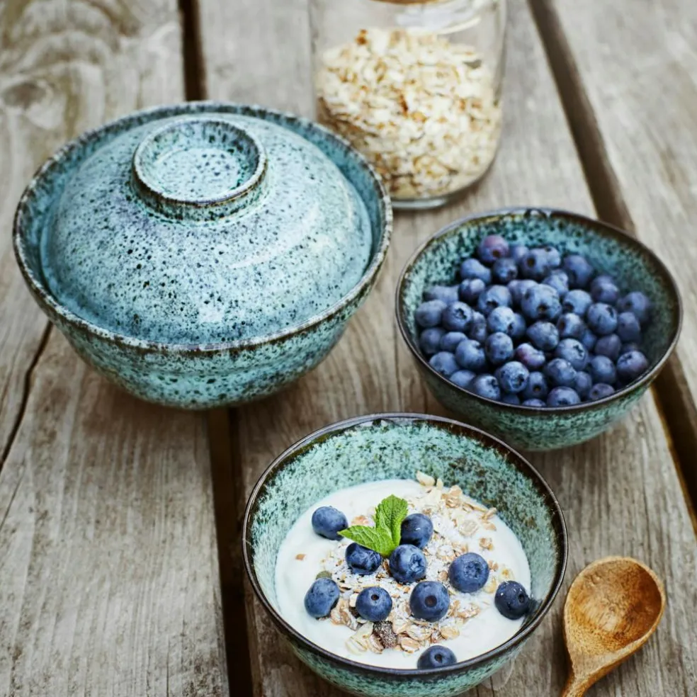 Bowl 25 cl, Green / White