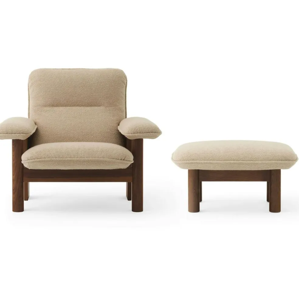 Brasilia Set Mörkbetsad Ek/Bouclé Beige