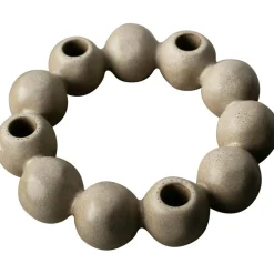 BRIGHT CANDLE round beige Candlestick Ø27 cm Beige