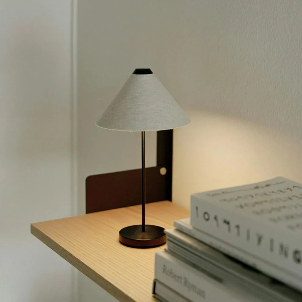 Brolly Table Lamp Portable, Linen