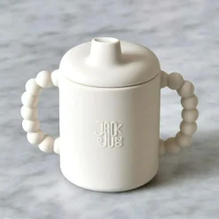 Bubble Sippy Mug With Lid, Cream
