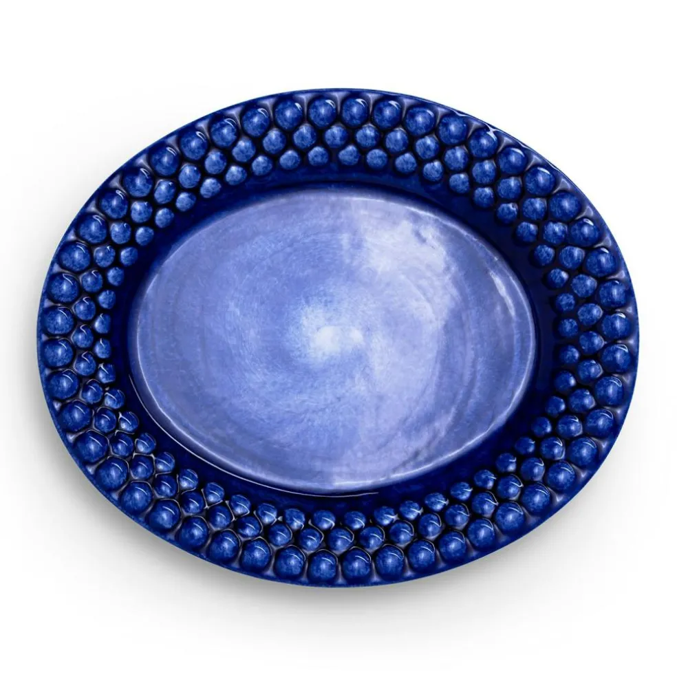 Bubbles Oval Plate 20 cm, Blue