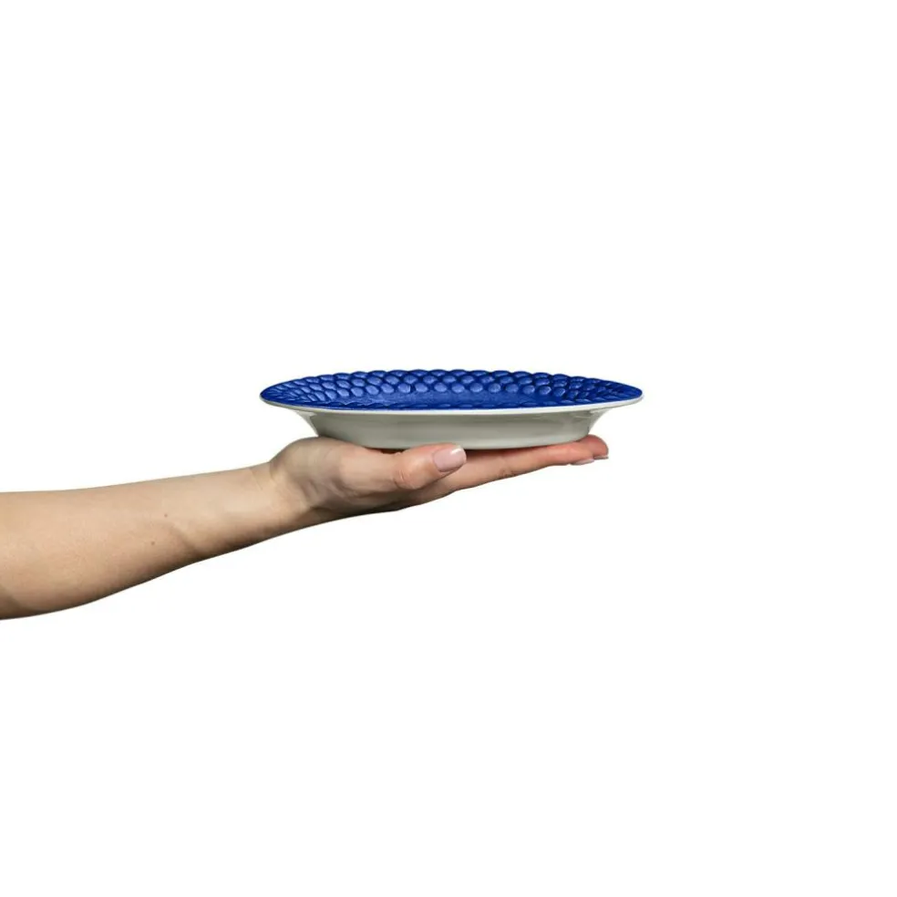 Bubbles Oval Plate 20 cm, Blue
