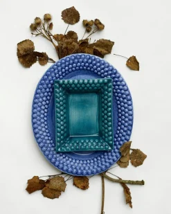 Bubbles Oval Plate 20 cm, Blue