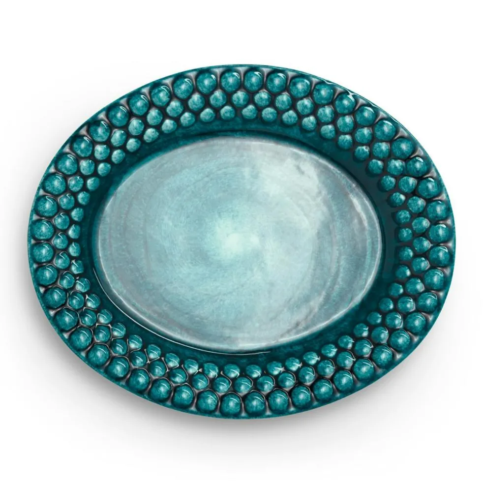 Bubbles Oval Plate 20 cm, Blue