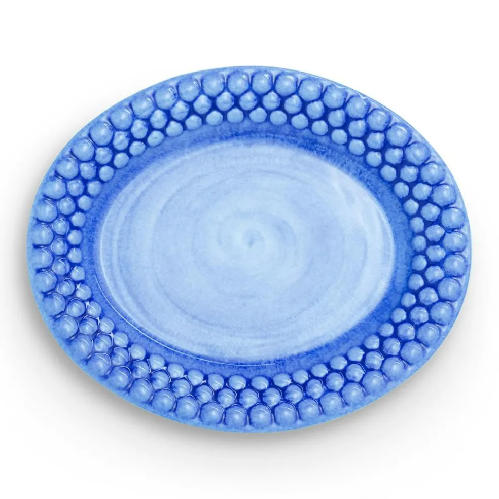 Bubbles Oval Plate 20 cm, Blue