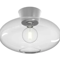 Bullo XL Flush Ceiling Light, Oxide / Opal