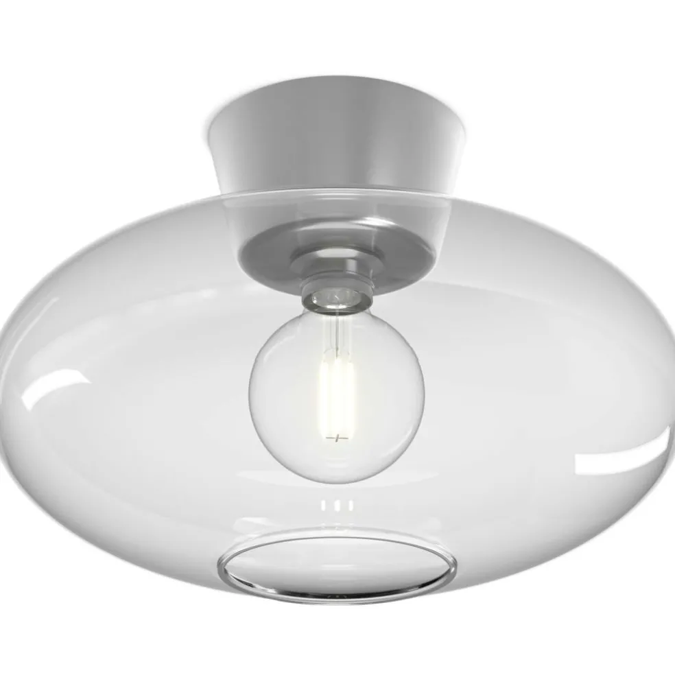 Bullo XL Flush Ceiling Light, Oxide / Opal