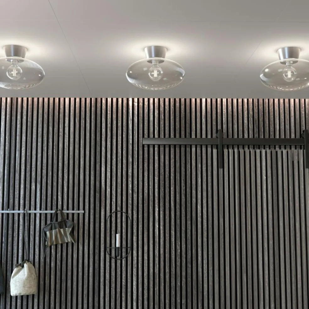 Bullo XL Flush Ceiling Light, Oxide / Opal