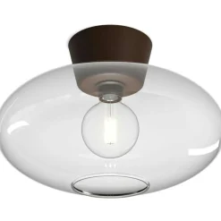Bullo XL Flush Ceiling Light, Oxide / Opal