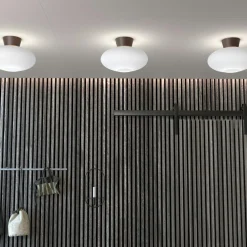 Bullo XL Flush Ceiling Light, Oxide / Opal