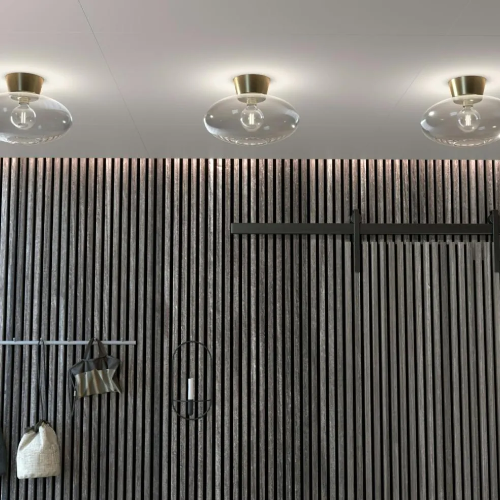 Bullo XL Flush Ceiling Light, Oxide / Opal