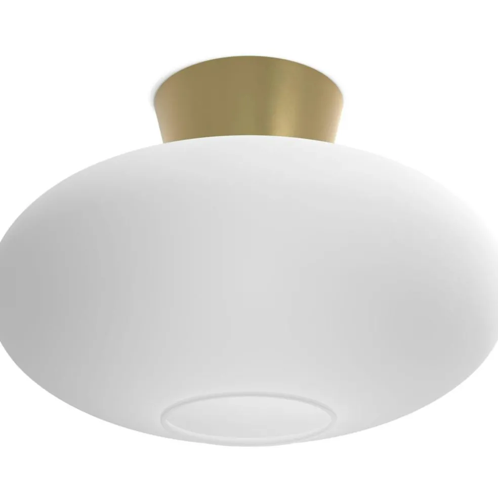 Bullo XL Flush Ceiling Light, Oxide / Opal
