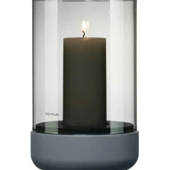 Calma Candle Holder Steel Grey/Smoke 22.5 cm