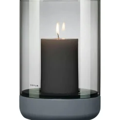 Calma Candle Holder Steel Grey/Smoke 22.5 cm