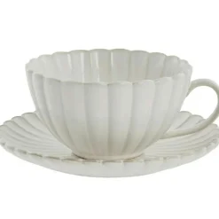 Camille Cup With Saucer, Off-white