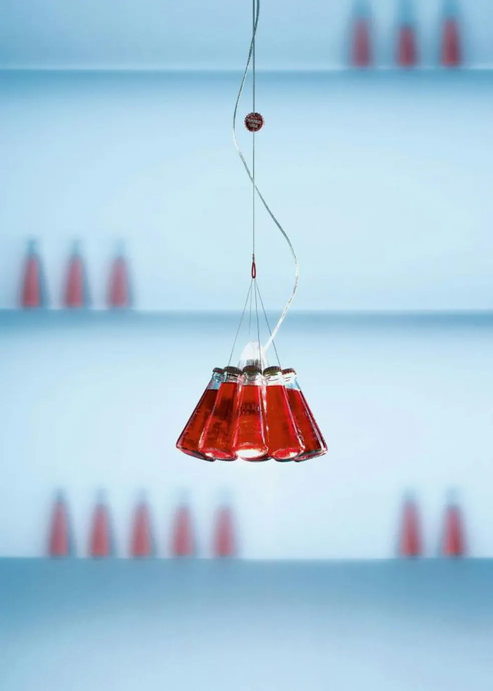 Campari Light Pendant Red 155 cm