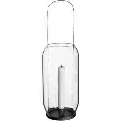 Candle Holder Glass, 40 cm Black