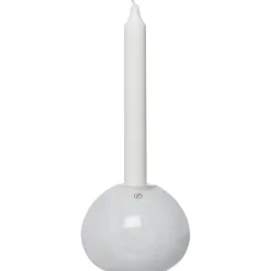 Candle Holder Glass Ø11 cm, White