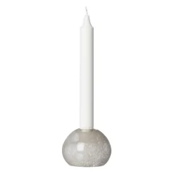 Candle Holder Glass Ø7,5 cm, White