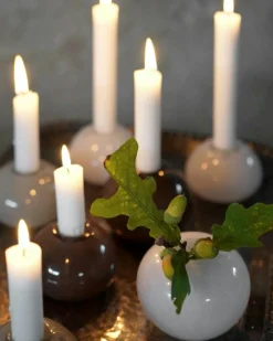 Candle Holder Glass Ø7,5 cm, White