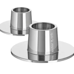 Candlestick Shiny Ø6 cm 2-pack, Shiny Silver