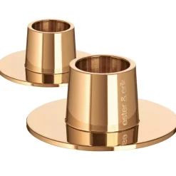 Candlestick Shiny Ø6 cm 2-pack, Shiny Silver